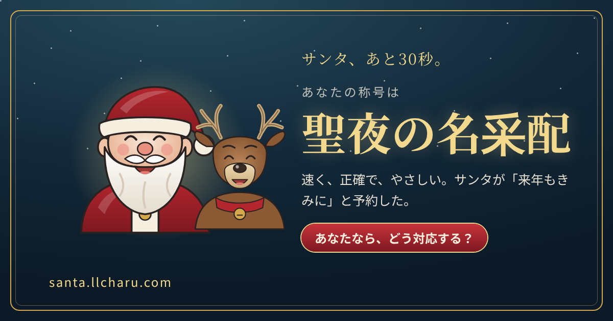 称号「聖夜の名采配」の結果カード